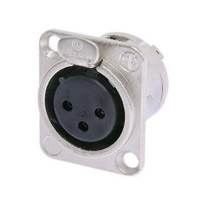 NEUTRIK NC3FD-L-1 3-PIN XLR Female D Type Panel Mount - Nickel