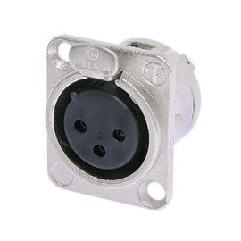 NEUTRIK NC3FD-L-1 3-PIN XLR Female D Type Panel Mount - Nickel