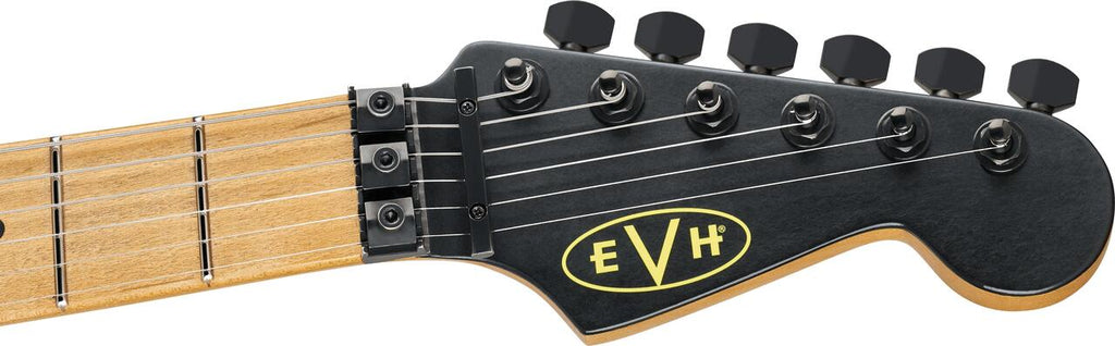 EVH 5107900528 Striped Series Frankenstein Frankie, Maple Fingerboard - Black with Yellow Stripes, Aged