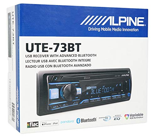 1-Din Alpine Digital Media Bluetooth Stereo Receiver + 99-7308 Fit 2002-05 Hyundai Accent