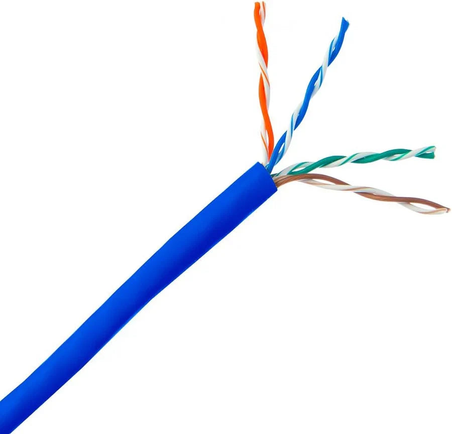 500' Cat6 Ethernet Blue Bulk Network Cable 23AWG 600Mhz UL Bare Solid Copper Wire UTP 500' Blue