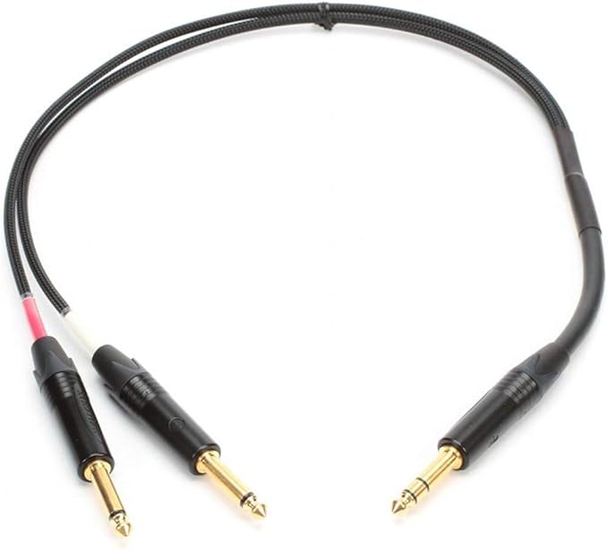 Mogami GOLD INSERT TS-02 Gold Insert TS Cable - 1/4-inch TRS Male to Dual 1/4-inch TS Male - 2 foot