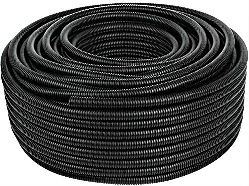 American Terminal 20 Ft 1/2" Split Wire Loom Conduit Polyethylene Tubing Black Color Sleeve Tube