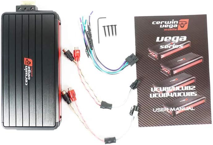 Cerwin Vega VCU84 Compact/Micro 4 Channel Car Amplifier Class D+ 4G Amp Kit