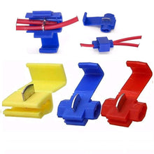 Load image into Gallery viewer, Absolute 125 Solderless Quick Splice Snap Wire Connector, 50 pcs red 22 Through 18 Gauge,50 pcs Blue 16 Through 14 Gauge,25 pcs Yellow 12 Through 10 Gauge