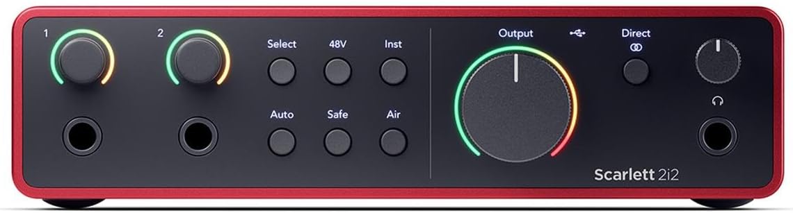 Focusrite Scarlett Solo 4th Gen 2x2 USB Audio Interface With Single Microphone Preamp & 2 XLR Cable