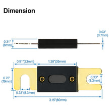 Load image into Gallery viewer, 2 Absolute ANL120 120 Amp ANL Fuse Gold Plated High Quality Fuses Car Audio Blade