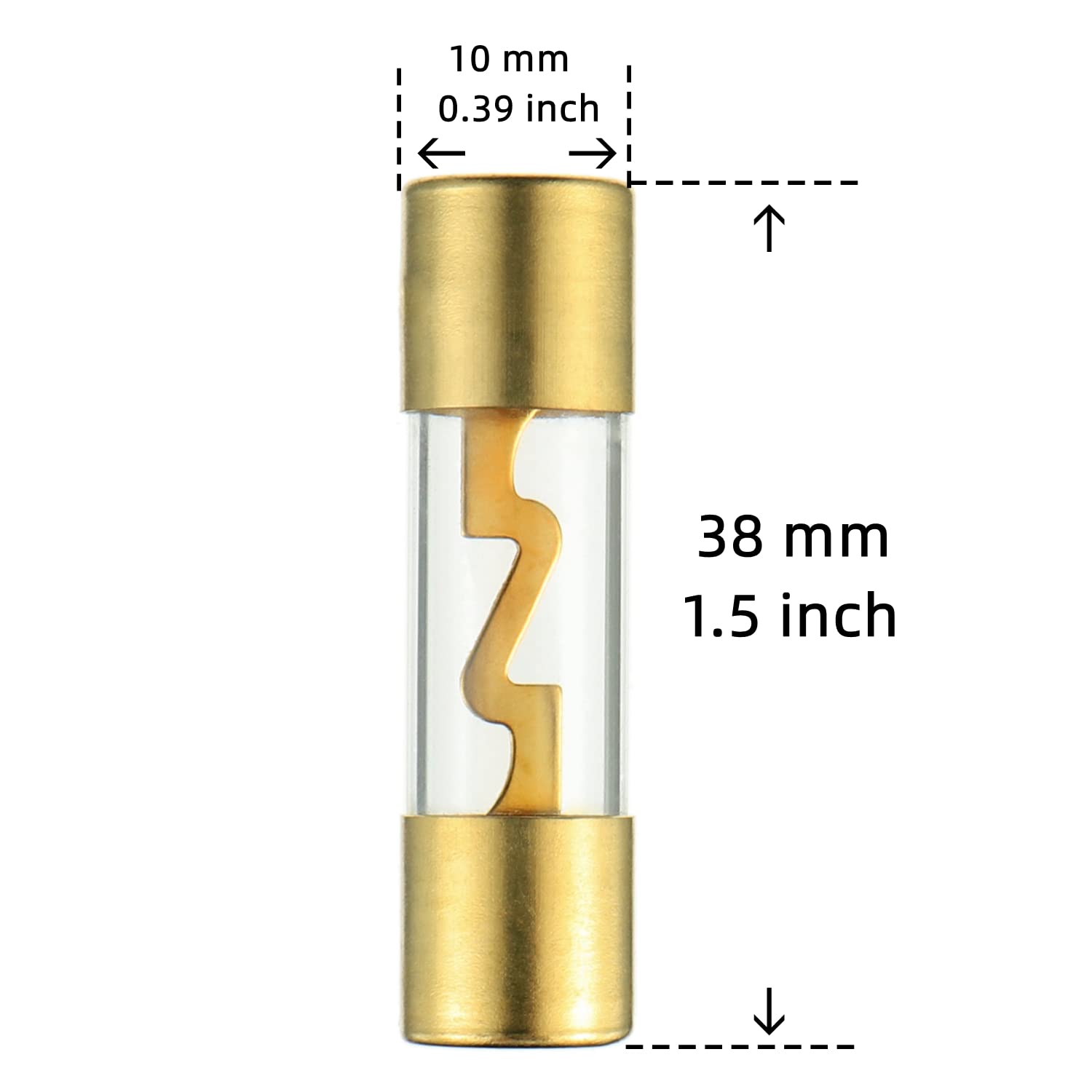 10  AGU fuse 60 Amp AGU gold plated fuses round glass fuse