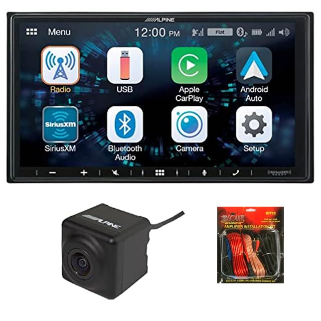 Alpine ILX-W670 7" Digital Multimedia Receiver (Does Not Play CDs) and HCE-C1100 Backup Camera + Absolute KIT10 10 Gauge Amp Kit