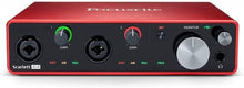 Load image into Gallery viewer, Focusrite Scarlett 2i2 Studio 4th Gen USB Audio Interface Bundle for the Songwriter with Condenser Microphone and Headphones for Recording, Streaming, and Podcasting