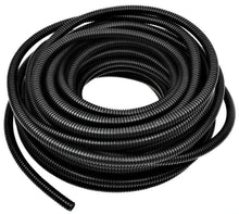 Load image into Gallery viewer, American Terminal ASLT18-25 25 Feet 1/8" 3.5mm Split Wire Loom Conduit Polyethylene Corrugated Tubing Black Color Sleeve Tube