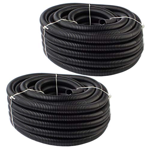 100 Ft (2 PCS of 50 FT) 1/2" 13mm Split Wire Loom Conduit Polyethylene Tubing Black Color Sleeve Tube