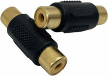 Load image into Gallery viewer, 10 Pack Female to Female Gold RCA cable cord Coupler Joiner barrel Connectors