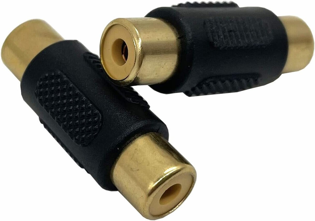 20 Pack Female & Male Gold RCA cable Cord Coupler Joiner barrel Connectors