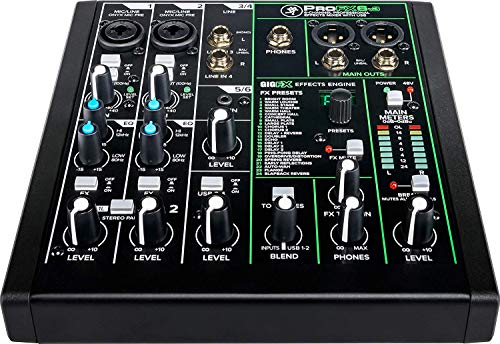 Mackie ProFX6v3 6-Channel Mixer with USB and Effects + Pair of XLR Cable + Magnet Phone Holder Bundle