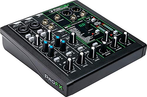 Mackie ProFX6v3 6-Channel Mixer with USB and Effects + Pair of XLR Cable + Magnet Phone Holder Bundle