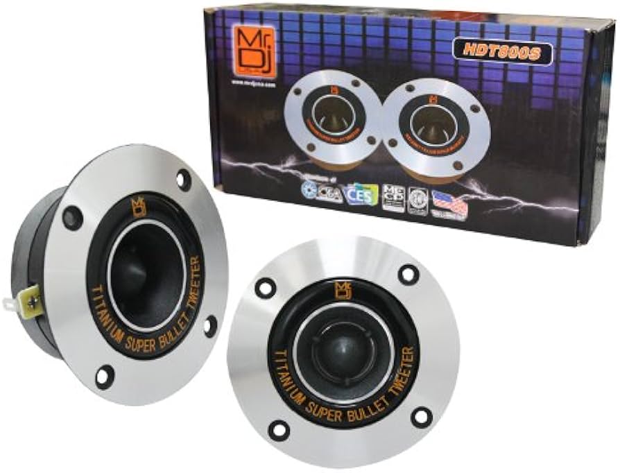 MR DJ HDT800S Pair 4" Speaker Size 400 Watt High Compression Aluminum Titanium Bullet Super Tweeter
