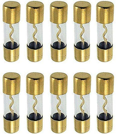 10 MK Audio 200 Amp Inline Glass AGU Fuses Gold Plated Inline Glass