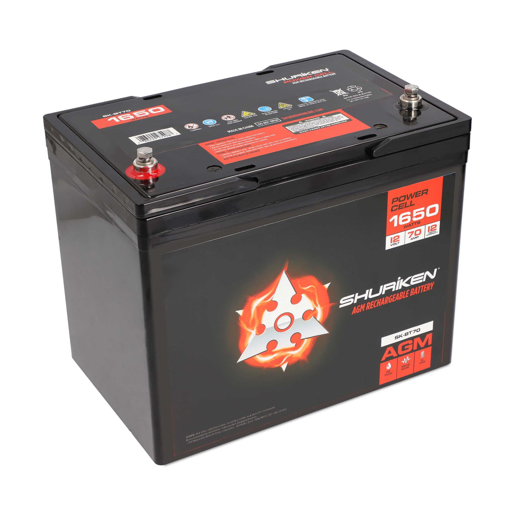 Shuriken SK-BT70 12V High Performance AGM Power Cell Battery for Systems Up To 1650 Watts