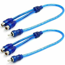 Load image into Gallery viewer, 2 Absolute RCA Audio Cable "Y" Adapter Splitter 1 Male to 2 Female Plug Cable