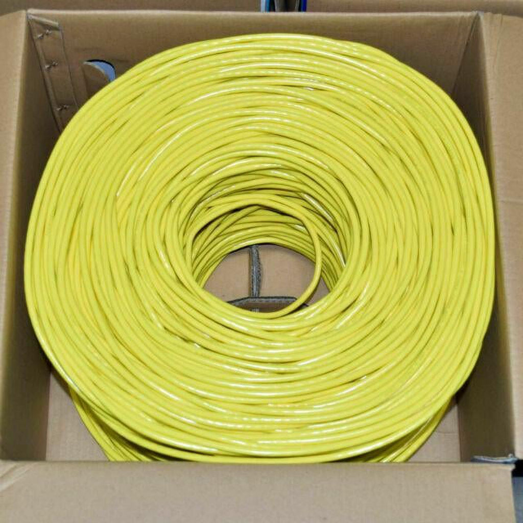 Absolute 500' Cat6 23AWG 600Mhz UL Bare Solid Copper Ethernet Yellow