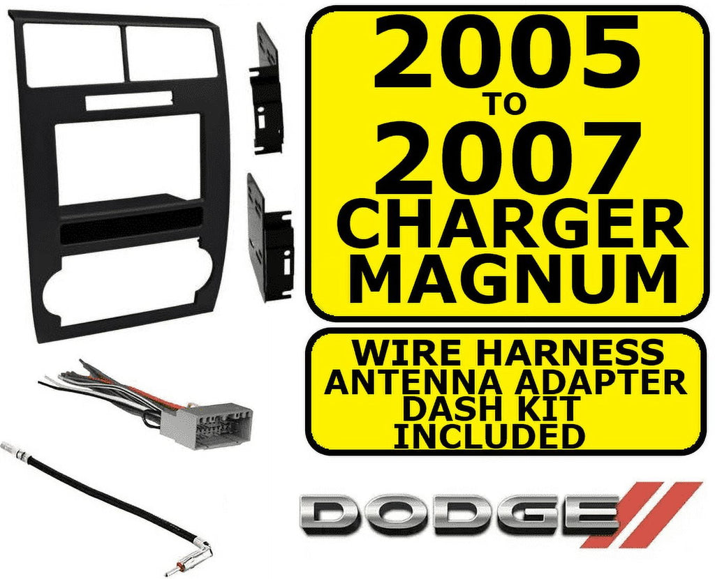 05-07 Dodge Charger Single-DIN/Double-DIN Installation Kit Matte Black