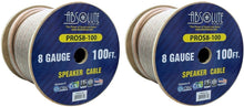 Load image into Gallery viewer, 2 Absolute USA PROS8100 100' 8 Gauge PRO PA DJ Car Home Marine Audio Speaker Wire Cable Spool