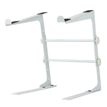 Load image into Gallery viewer, MR DJ LTS109WH Laptop Computer Stand White Mobile Disc Jockey PC Table Rack Mount Clamp Bracket