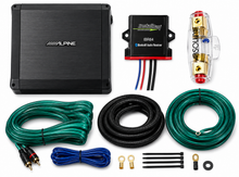 Load image into Gallery viewer, Alpine BBX-T600 2-Channel Amplifier + IBR64 Bluetooth Receiver + 4 Gauge Amp Kit