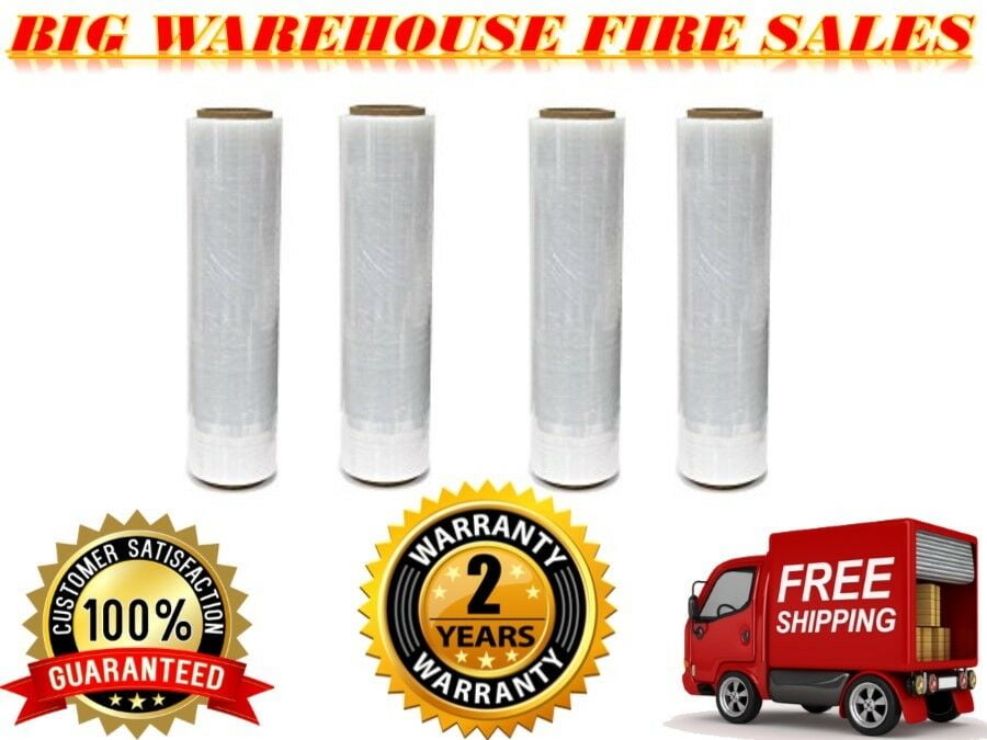 18" X 1500FT 4 ROLLS x 80 Gauge Pallet Wrap Stretch Film Shrink Hand WRAP