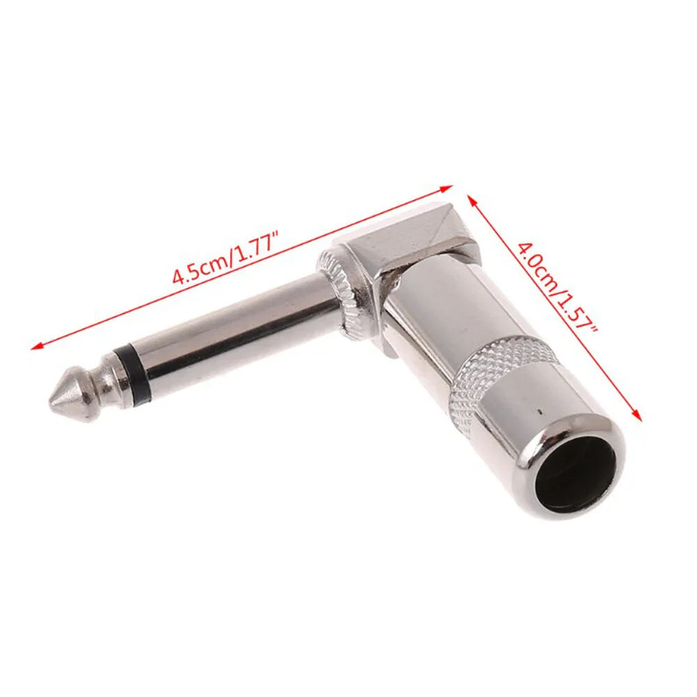 MR DJ QAM2 2-Piece 1/4" Right-Angle Stereo Male Audio Plug Connectors