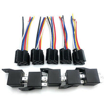 Load image into Gallery viewer, 5 Absolute USA 12V 30/40 Amp SPDT Automotive Marine Bosch / Tyco Style 5 Pin Relay with Wires &amp; Harness Socket