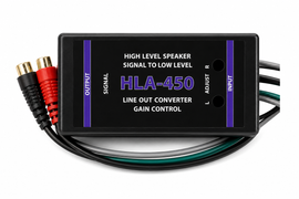 2 Absolute HLA450 2-Ch High-to-Low Line Output Converter Adjustable Speaker Level to RCA Converter