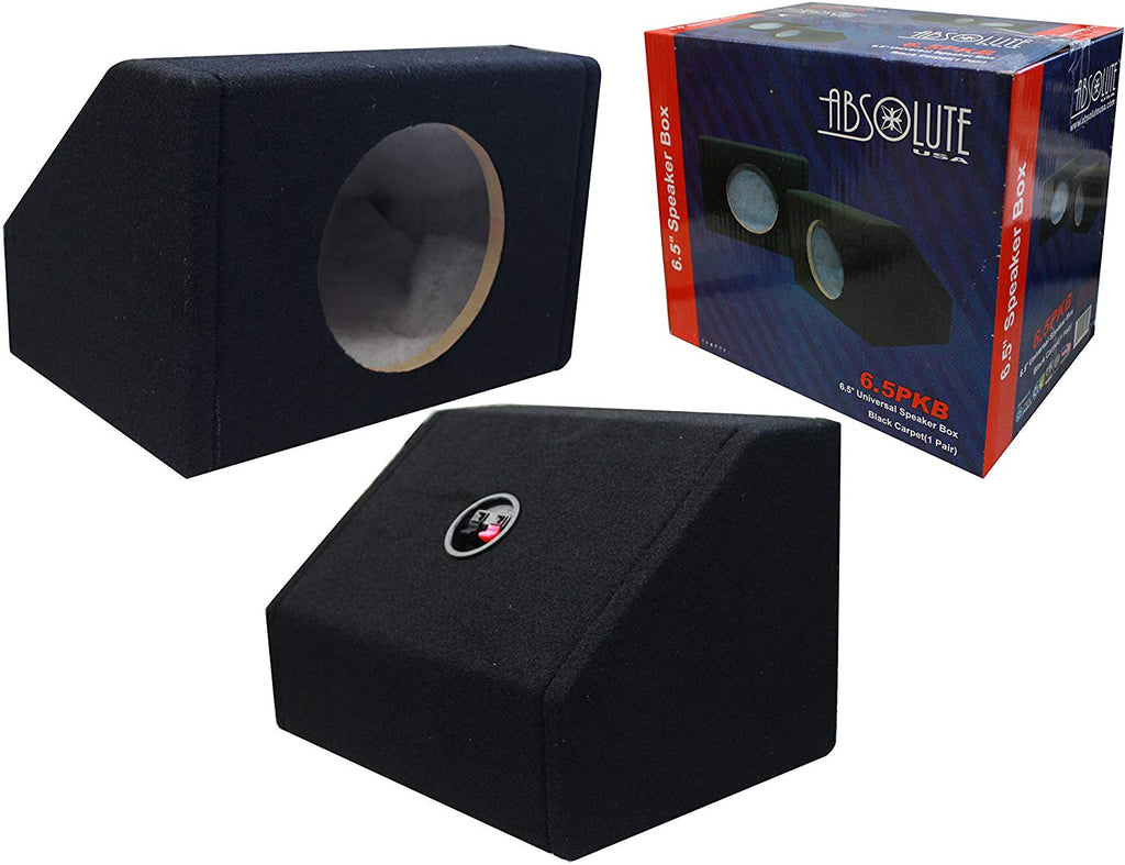 2 Absolute 6.5" Single Angled Black Subwoofer Enclosure Speaker Box