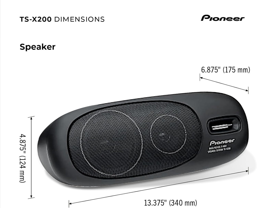Pioneer TS-X200 80W Peak (20W RMS) 3-Way Surface Mount Speaker