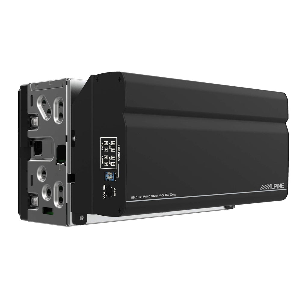Alpine KTA-200M Mono Power Pack Amp with S-W12D2 12" Subwoofer and Bass Knob