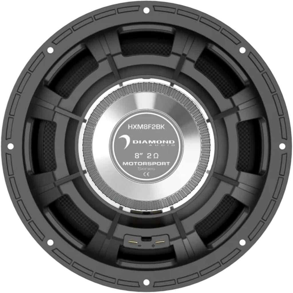 Diamond Audio HXM8F2BK 8" 2-Way High Output Coaxial 2-ohm Marine Speakers