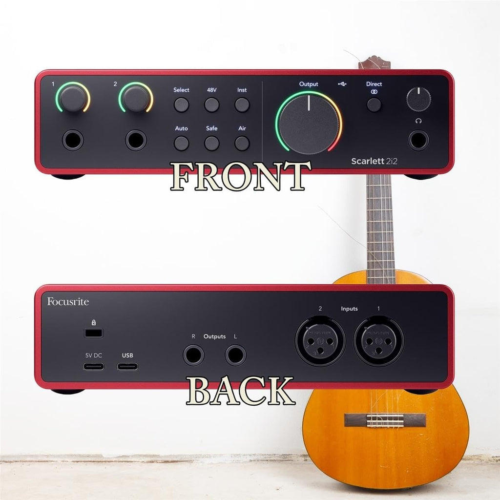 Focusrite Scarlett 2I2 4th Gen 2x2 USB Audio Interface With Single Microphone Preamp