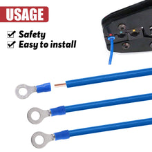 Load image into Gallery viewer, #8 Vinyl Insulated Ring Terminal 16-14 Ga 100pcs - Blue