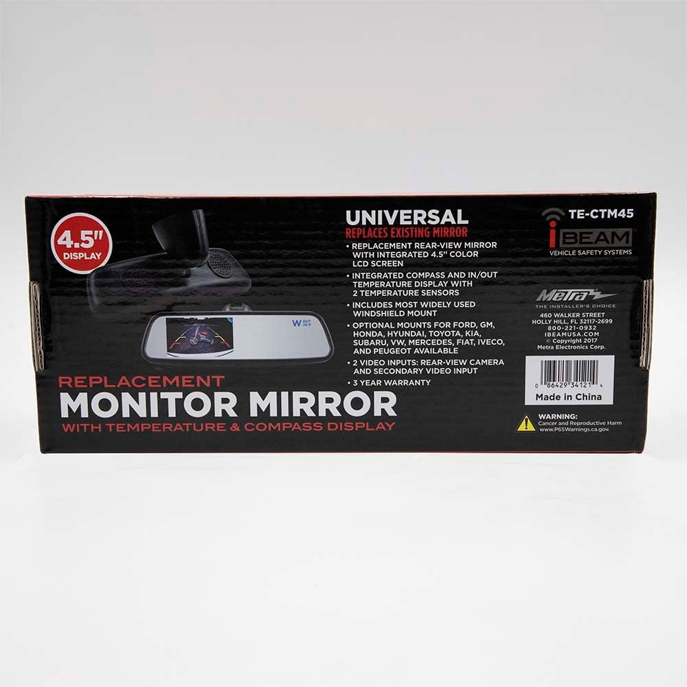 iBeam TE-CTM45 4.5" Compass/Temp Mirror Monitor