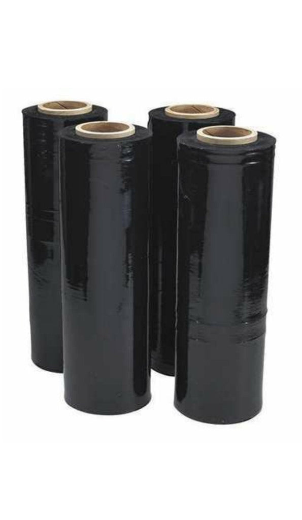 HQ 18" x 1500' 80 Ga 4 Rolls Pallet Wrap Stretch Film Shrink Wrap 1500SQFT Black