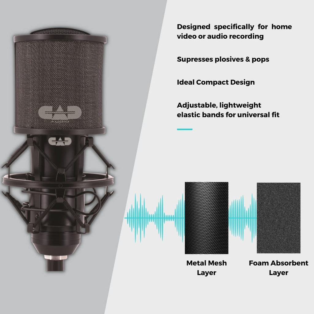 CAD Audio VP3 Compact Pop Filter for Handheld or LCD Microphone