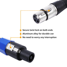 Load image into Gallery viewer, MR DJ CSMXF12 12' Speakon Plug Male to XLR Female Extension Cable for PA DJ Amplifier Stage Monitor