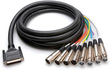 Load image into Gallery viewer, Hosa AES805Y AES/EBU Breakout Snake, DB-25 to 4 XLR Male &amp; 4 XLR Female, 16.5 Feet