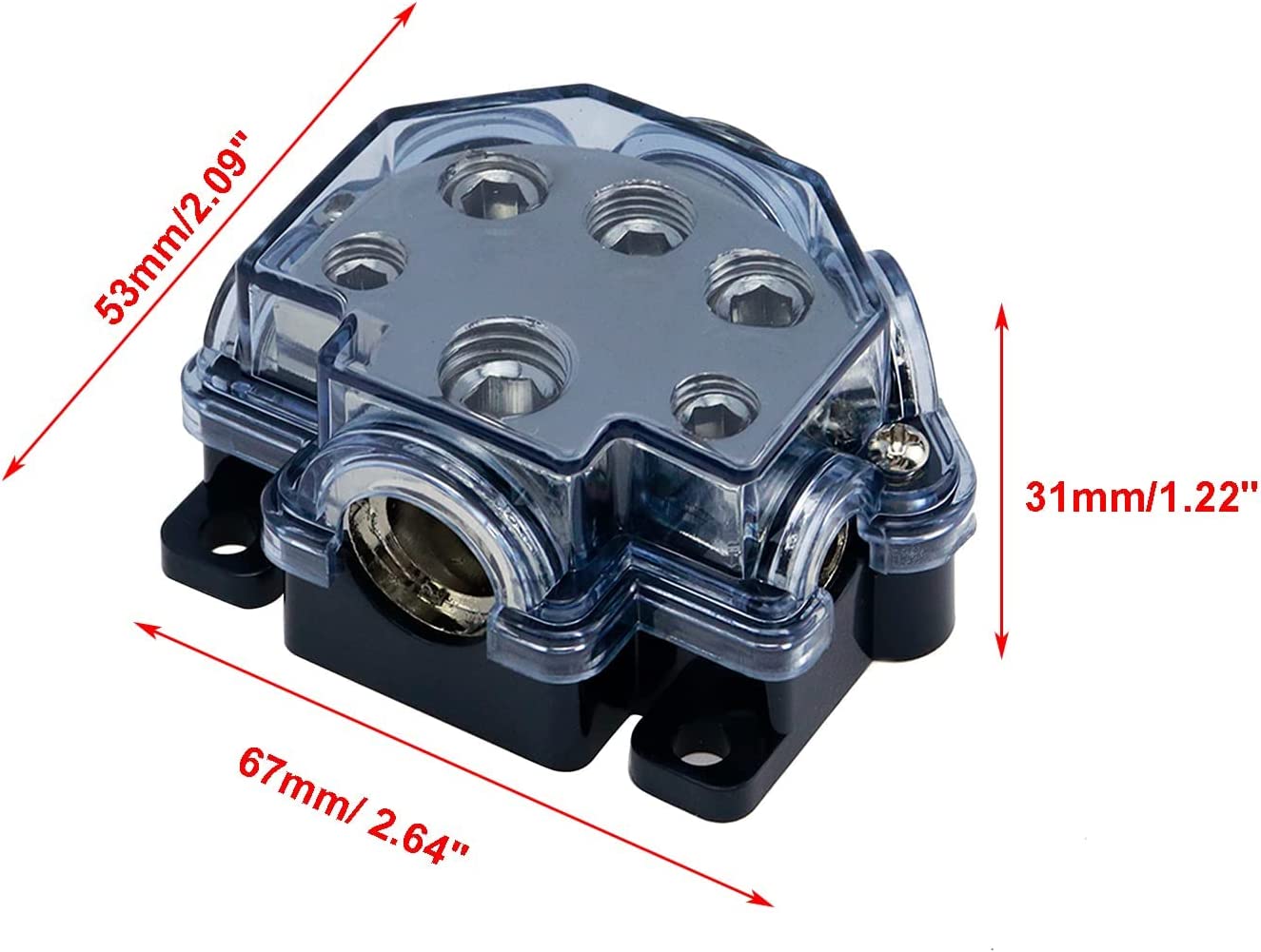 Absolute PD-150C 0-2-4 Gauge 1 in 5 Ways Out Power Splitter Distribution Block