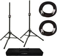 Load image into Gallery viewer, 2 Ultimate Support TS-90B TeleLock Series Lift-assist Aluminum Speaker Stand Bundle
