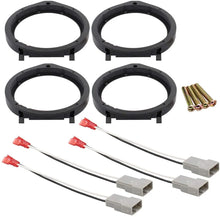 Load image into Gallery viewer, 2 Pair Metra 82-7805 Door Speaker Adapter Plates 6.5" 6.75" Stand Ring +Wiring Harness
