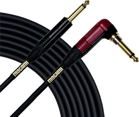 Mogami GOLD INST SILENT R 25 Gold Instrument Silent Straight to Right-Angle Cable - 25'