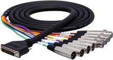 Load image into Gallery viewer, Hosa AES805Y AES/EBU Breakout Snake, DB-25 to 4 XLR Male &amp; 4 XLR Female, 16.5 Feet
