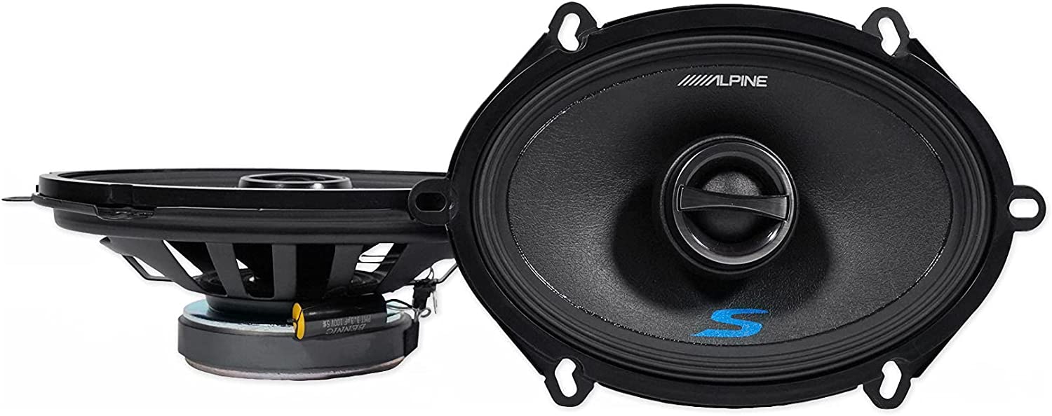 2 Pair Alpine S-S57 5x7" Rear & Front Factory Speaker Replacement Kit For 1999-2004 Ford F-250/350/450/550 + Metra 72-5600 Speaker Harness